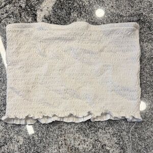 White Ruffled Women's Tube Top